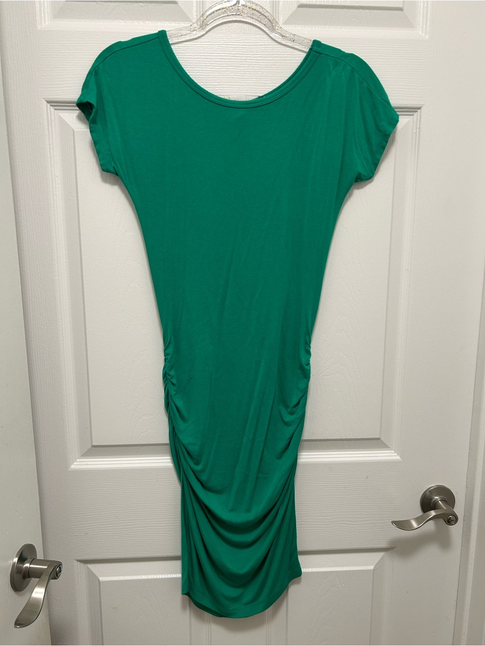 VENUS Emerald Green Ruched Side Midi Dress